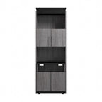30W Tall Storage Cabinet with Fold-Out Desk