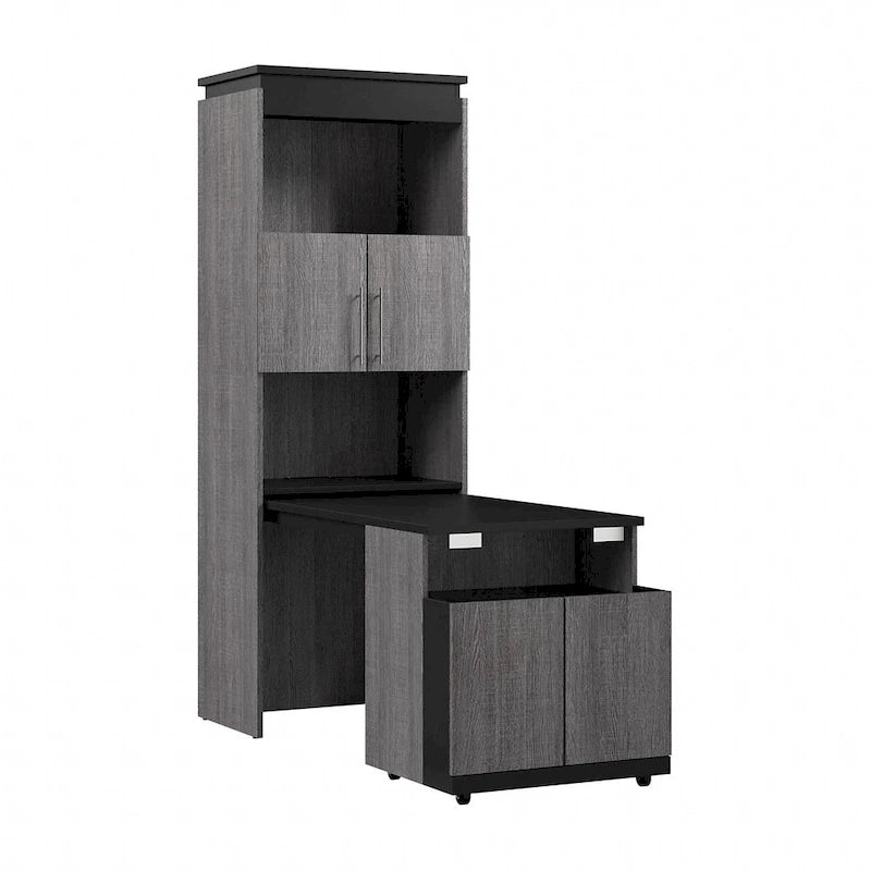Orion 30W Tall Storage Cabinet with Doors and Fold-Out Desk by Bestar