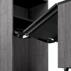 30W Tall Storage Cabinet with Fold-Out Desk
