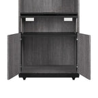 30W Tall Storage Cabinet with Fold-Out Desk