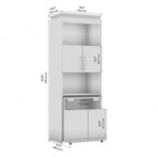 30W Tall Storage Cabinet with Fold-Out Desk