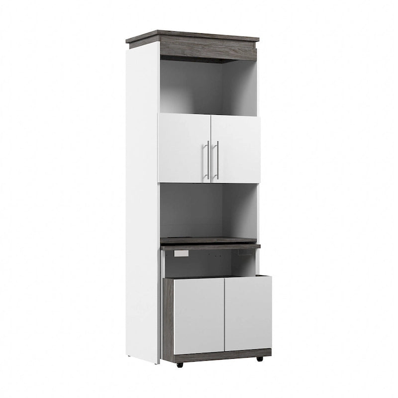 Orion 30W Tall Storage Cabinet with Doors and Fold-Out Desk by Bestar