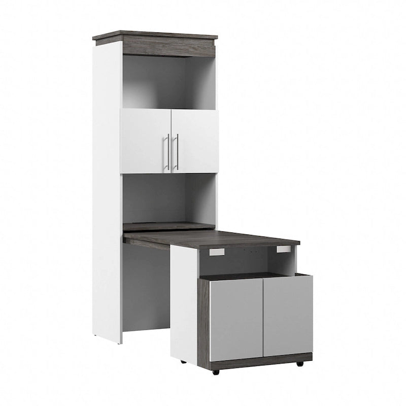 Orion 30W Tall Storage Cabinet with Doors and Fold-Out Desk by Bestar