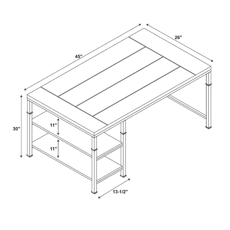 Linon Harrison Metal & Wood Industrial Desk