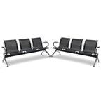 Kinbor 3-Seat Airport Reception Waiting Chair Bank Salon Barbershop Bench Guest Chair