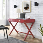 Solid Wood Computer Desk with Drawers