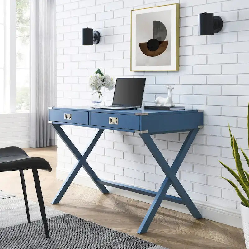 Solid Wood Computer Desk with Drawers