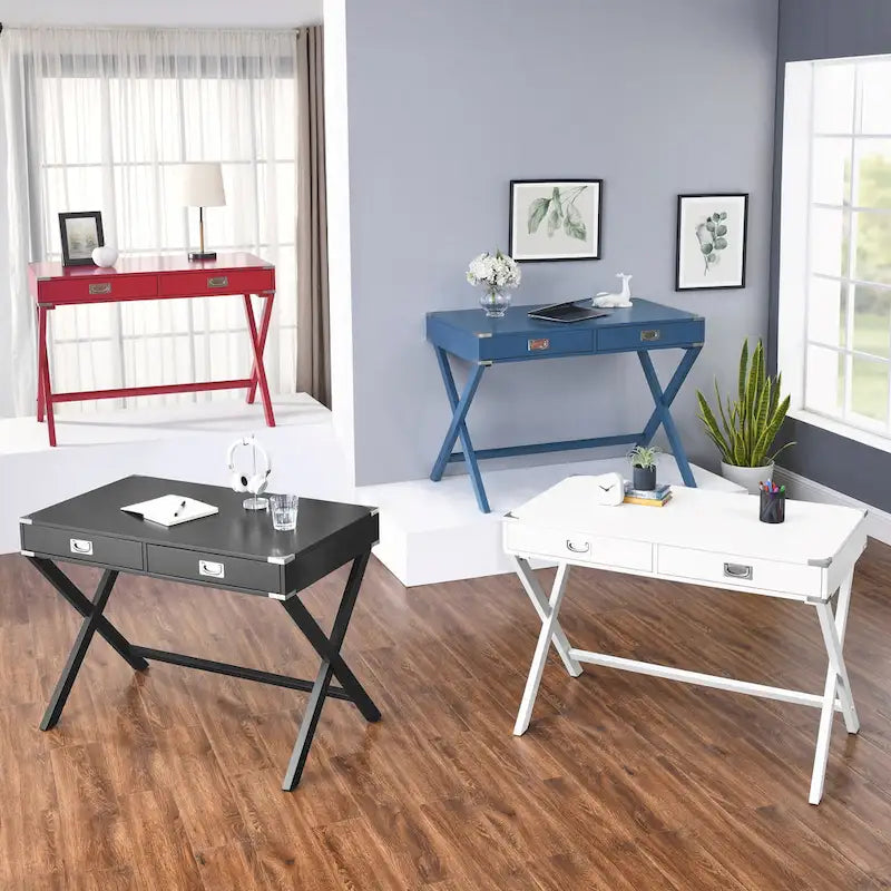 Solid Wood Computer Desk with Drawers