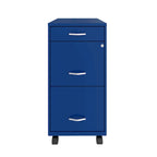 Space Solutions 18  Deep 3 Drawer Mobile File Cabinet, Classic Blue