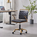 LUXMOD Goldtone Leather Mid Back Office Chair Swivel Computer Desk Chair