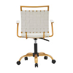 LUXMOD Goldtone Leather Mid Back Office Chair Swivel Computer Desk Chair