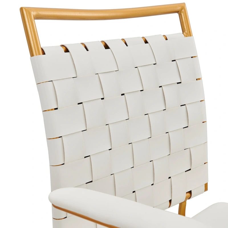 LUXMOD Goldtone Leather Mid Back Office Chair Swivel Computer Desk Chair