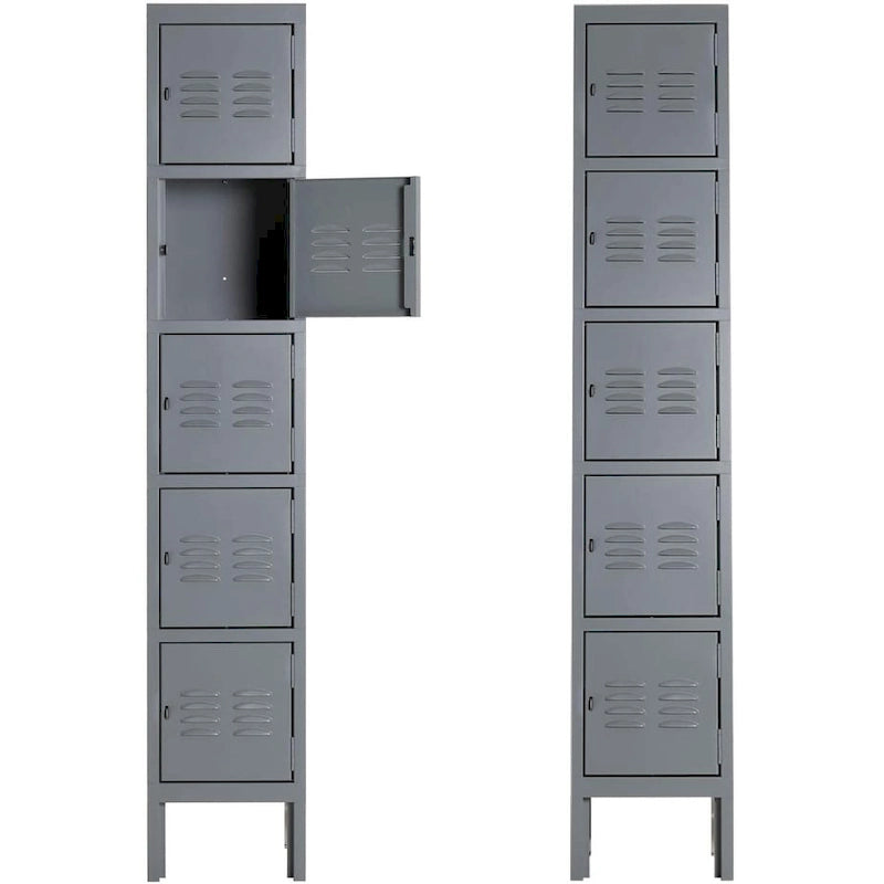 5 Door Metal Lockers Storage Cabinet for School Office Gym