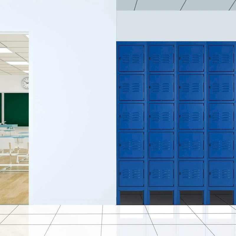 5 Door Metal Lockers Storage Cabinet for School Office Gym