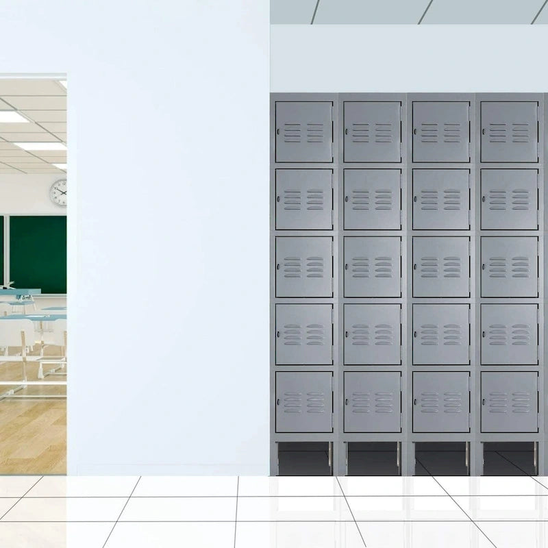 5 Door Metal Lockers Storage Cabinet for School Office Gym