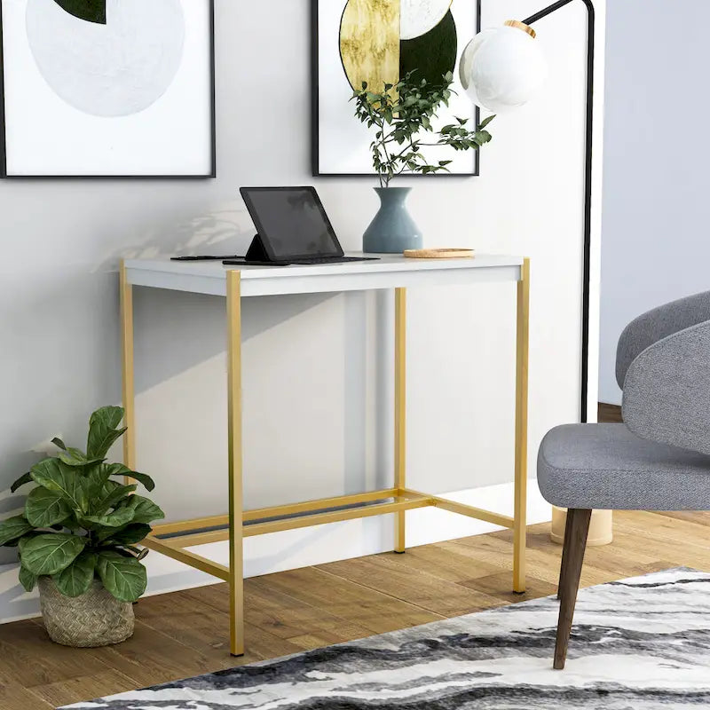 Belzie Modern 30-inch Steel Computer Desk with USB Ports by Furniture of America