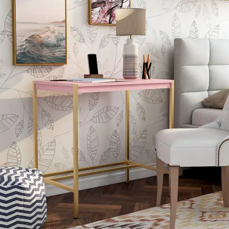 Belzie Modern 30-inch Steel Computer Desk with USB Ports by Furniture of America