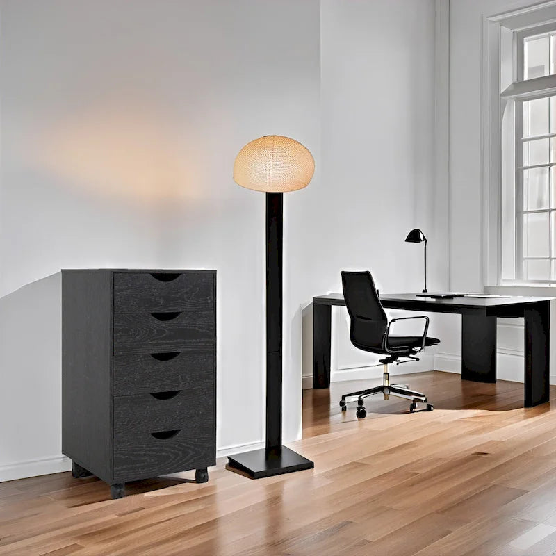 Portable Wooden 5-Drawer Cabinet with 360 Wheels, Easy Pullout Design, and Extra Top Storage