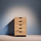 Portable Wooden 5-Drawer Cabinet with 360 Wheels, Easy Pullout Design, and Extra Top Storage