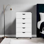 Portable Wooden 5-Drawer Cabinet with 360 Wheels, Easy Pullout Design, and Extra Top Storage