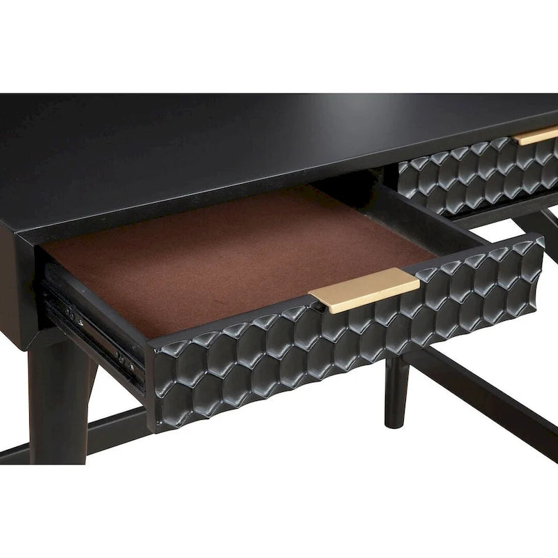 Origins by Alpine Black Pearl Large Desk, Black