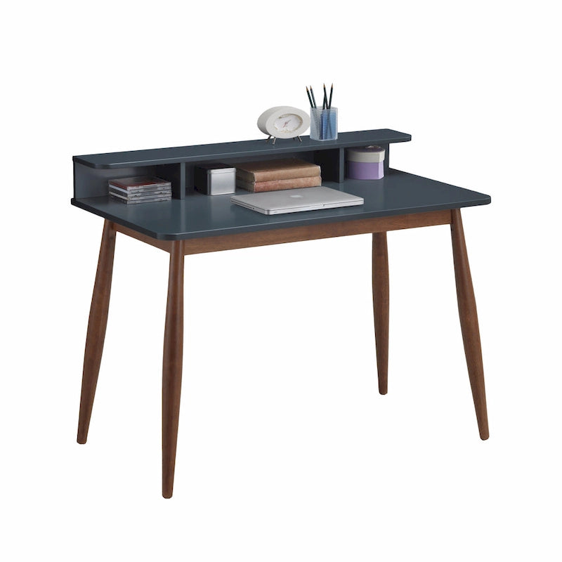 Roundhill Furniture Roskilde Grey-blue Wooden Storage Office Desk
