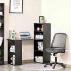HOMCOM Modern Compact Computer Desk with 6-Tier Storage Shelves Combo, Writing Table Workstation with Bookshelf for Home Office