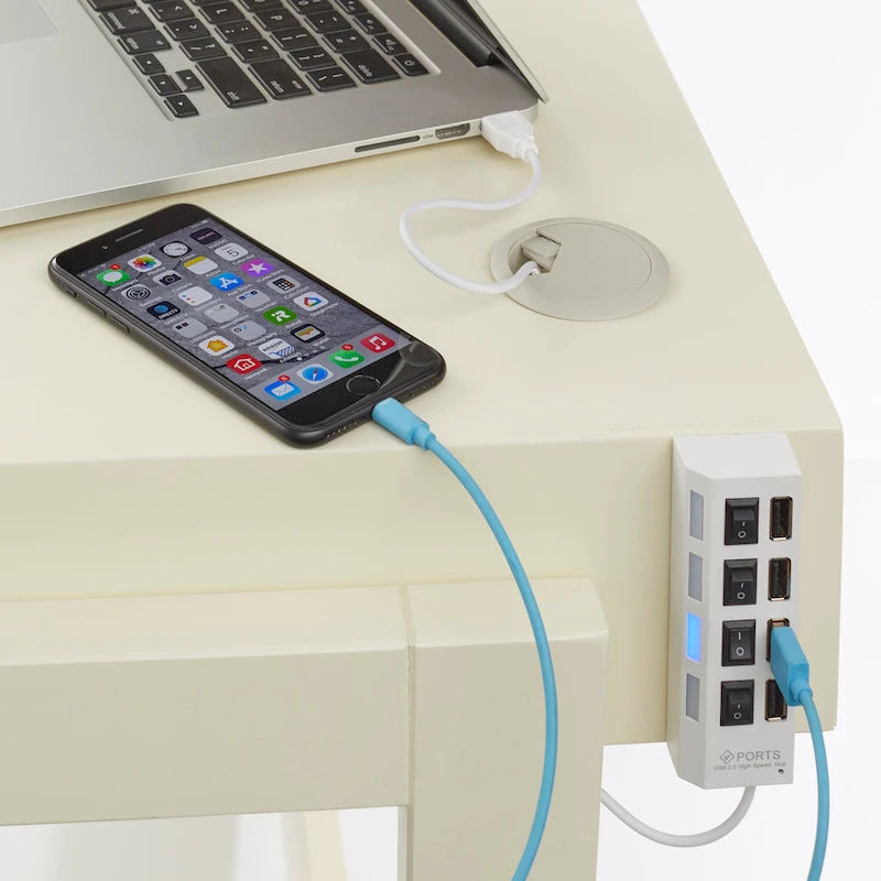 Simple Living Modernist Rectangular Tech Integrated Desk