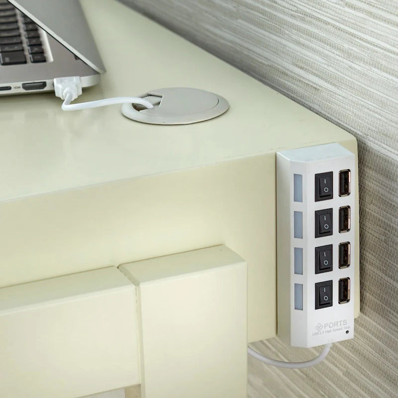 Simple Living Modernist Rectangular Tech Integrated Desk