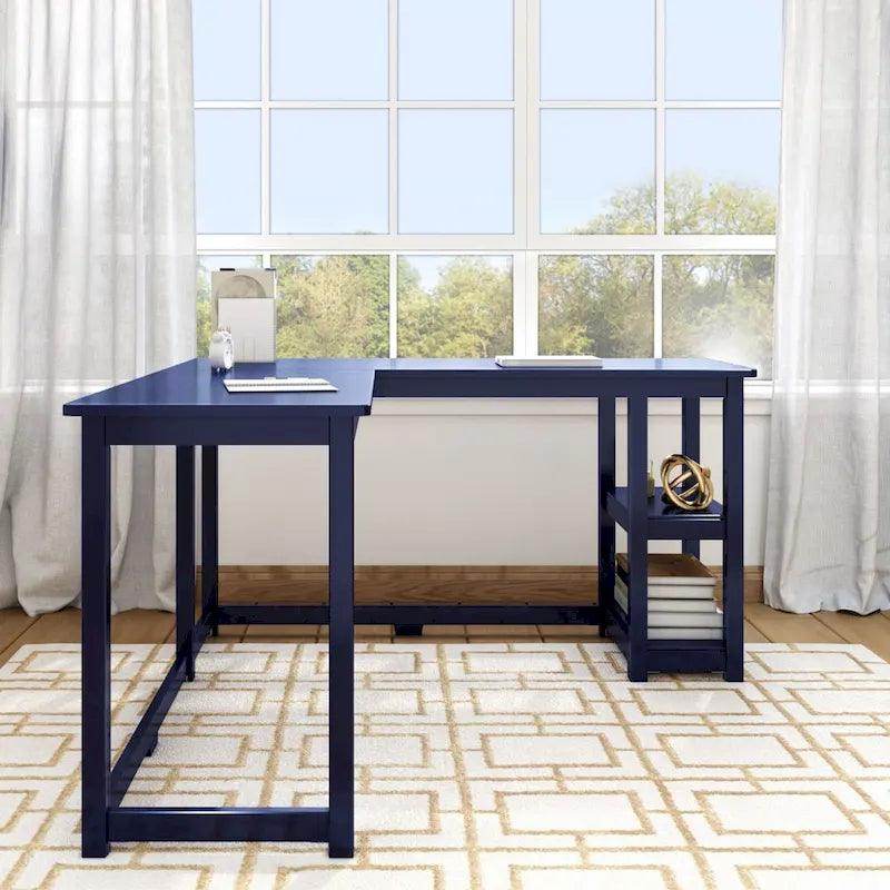 Plank and Beam Corner Desk w/ Shelves