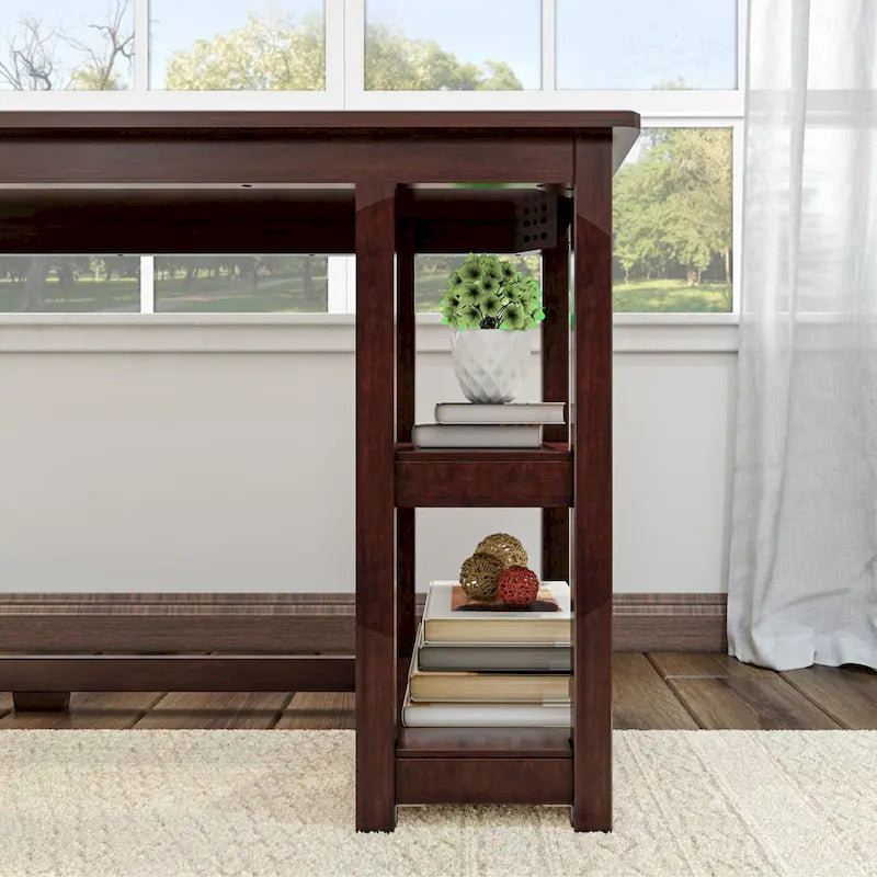 Plank and Beam Corner Desk w/ Shelves