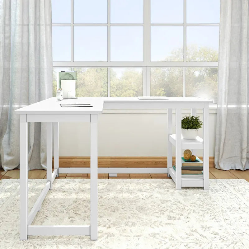 Plank and Beam Corner Desk w/ Shelves