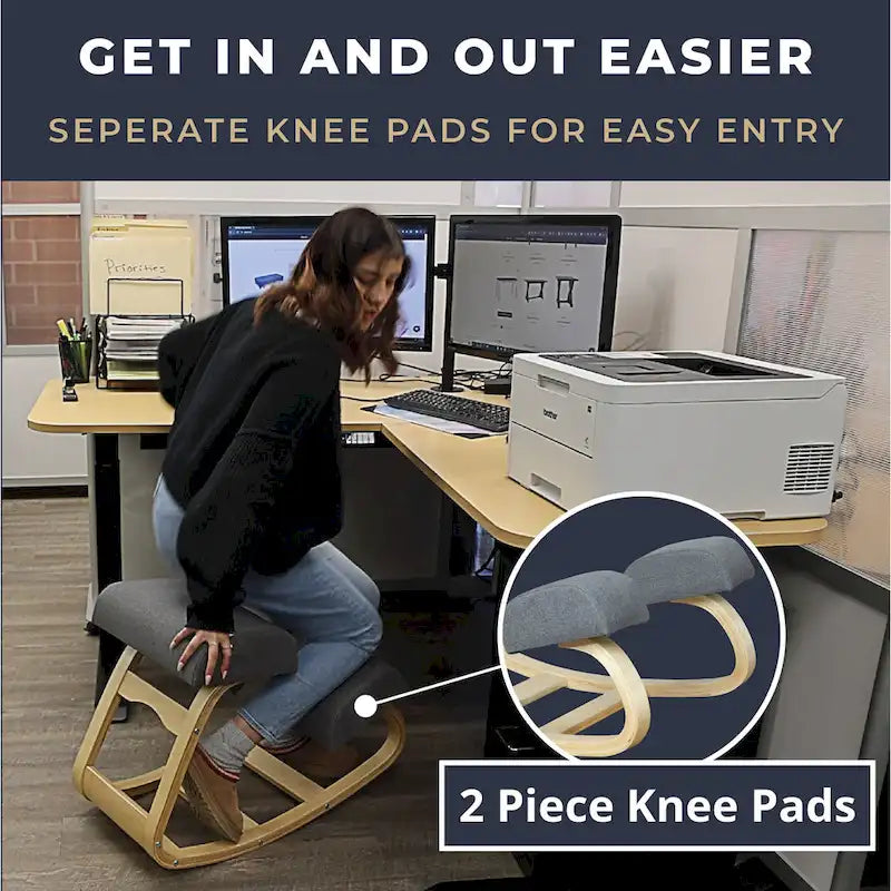 RRI Goods Ergonomic Kneeling Chair, Posture Support Comfortable Padded Office Chair, Angled Rocking Stool