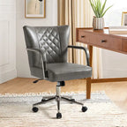 Felice Modern Swivel Height Adjustment Diamond-Tufted Office Chair by HULALA HOME