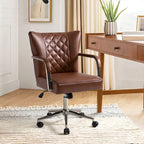 Felice Modern Swivel Height Adjustment Diamond-Tufted Office Chair by HULALA HOME