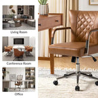 Felice Modern Swivel Height Adjustment Diamond-Tufted Office Chair by HULALA HOME