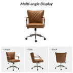 Felice Modern Swivel Height Adjustment Diamond-Tufted Office Chair by HULALA HOME