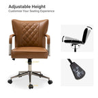 Felice Modern Swivel Height Adjustment Diamond-Tufted Office Chair by HULALA HOME