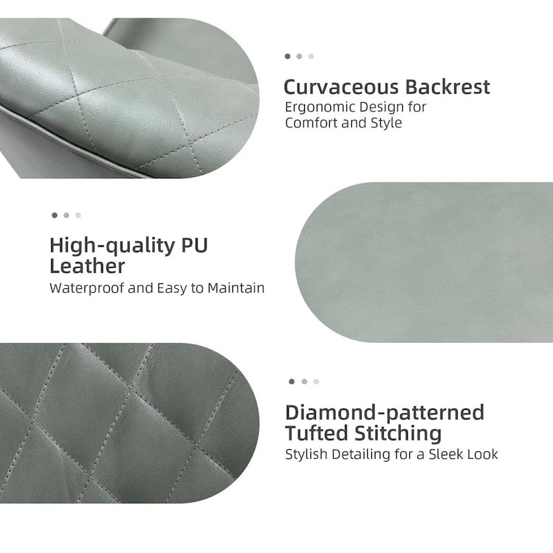 Felice Modern Swivel Height Adjustment Diamond-Tufted Office Chair by HULALA HOME