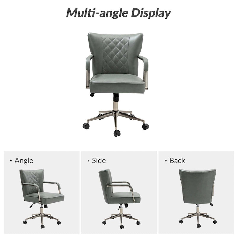 Felice Modern Swivel Height Adjustment Diamond-Tufted Office Chair by HULALA HOME