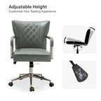 Felice Modern Swivel Height Adjustment Diamond-Tufted Office Chair by HULALA HOME