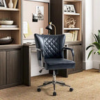 Felice Modern Swivel Height Adjustment Diamond-Tufted Office Chair by HULALA HOME