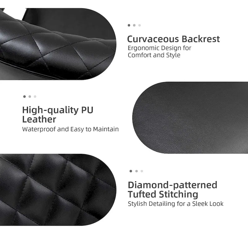 Felice Modern Swivel Height Adjustment Diamond-Tufted Office Chair by HULALA HOME