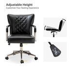 Felice Modern Swivel Height Adjustment Diamond-Tufted Office Chair by HULALA HOME