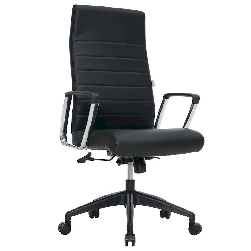 LeisureMod Hilton Modern High Back Leather Conference Office Chair
