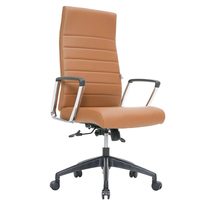 LeisureMod Hilton Modern High Back Leather Conference Office Chair