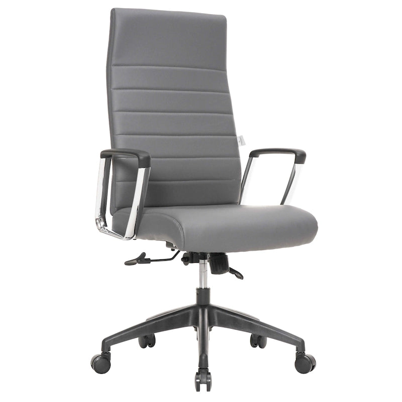 LeisureMod Hilton Modern High Back Leather Conference Office Chair