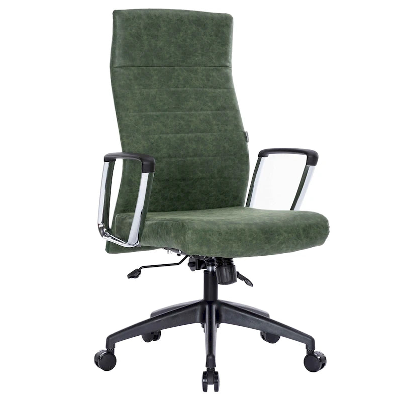 LeisureMod Hilton Modern High Back Leather Conference Office Chair