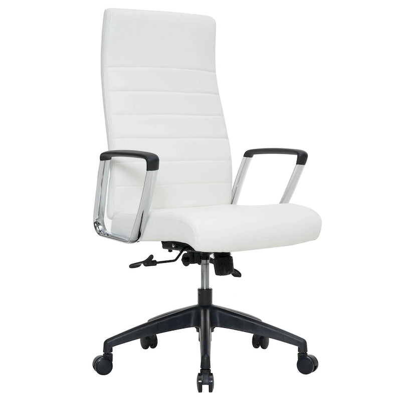 LeisureMod Hilton Modern High Back Leather Conference Office Chair