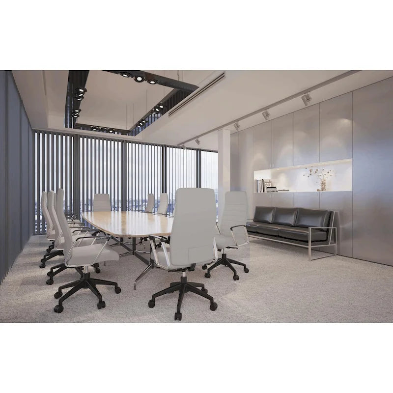 LeisureMod Hilton Modern High Back Leather Conference Office Chair